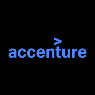 DoomBench-blue rendering of the Accenture logo against a black background.