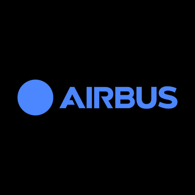 DoomBench-blue rendering of the Airbus logo against a black background.