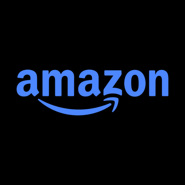 DoomBench-blue rendering of the Amazon logo against a black background.