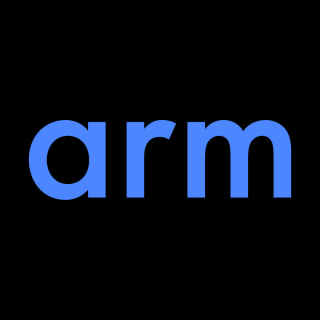 DoomBench-blue rendering of the Arm logo against a black background.