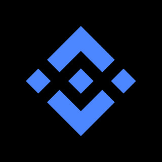 DoomBench-blue rendering of the Binance logo against a black background.