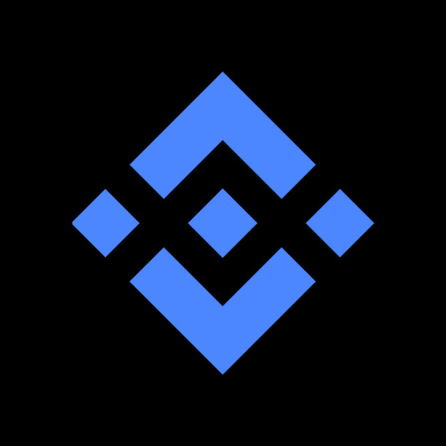 DoomBench-blue rendering of the Binance logo against a black background.