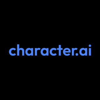 DoomBench-blue rendering of the Character.AI logo against a black background.