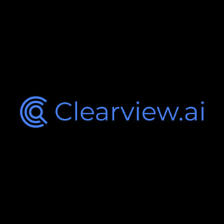 DoomBench-blue rendering of the Clearview AI logo against a black background.