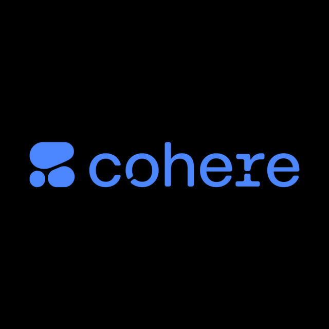 DoomBench-blue rendering of the Cohere logo against a black background.