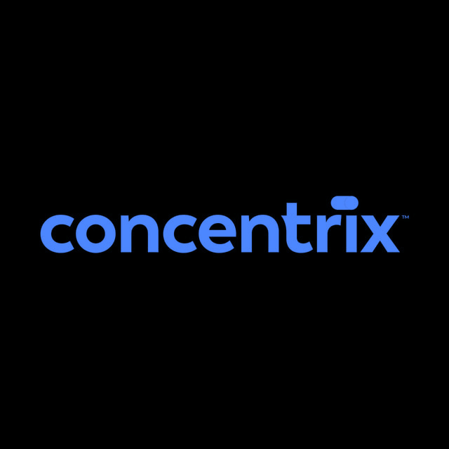 DoomBench-blue rendering of the Concentrix logo against a black background.