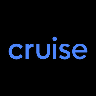 DoomBench-blue rendering of the Cruise logo against a black background.