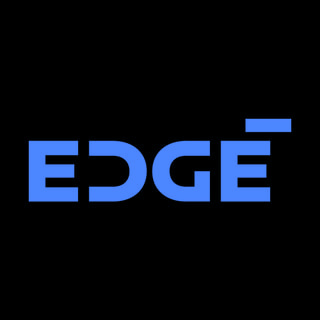 DoomBench-blue rendering of the EDGE Group logo against a black background.