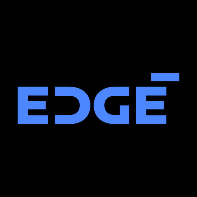 DoomBench-blue rendering of the EDGE Group logo against a black background.