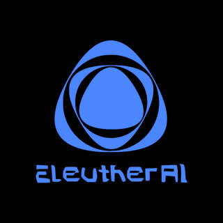 DoomBench-blue rendering of the EleutherAI logo against a black background.