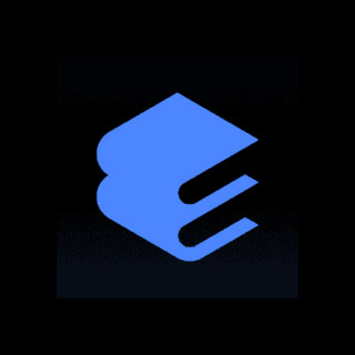 DoomBench-blue rendering of the Elicit logo against a black background.