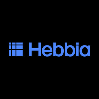 DoomBench-blue rendering of the Hebbia logo against a black background.