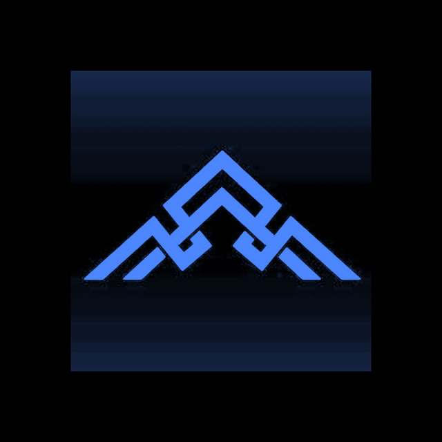 DoomBench-blue rendering of the Higher Ground logo against a black background.