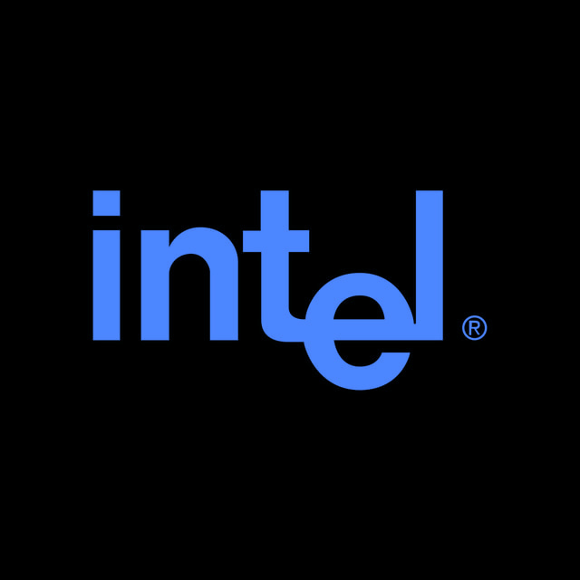 DoomBench-blue rendering of the Intel logo against a black background.