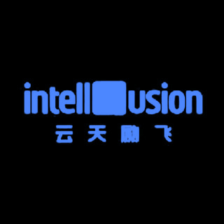 DoomBench-blue rendering of the Intellifusion logo against a black background.