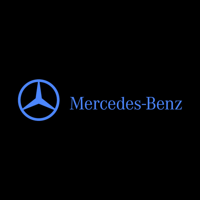 DoomBench-blue rendering of the Mercedes-Benz logo against a black background.