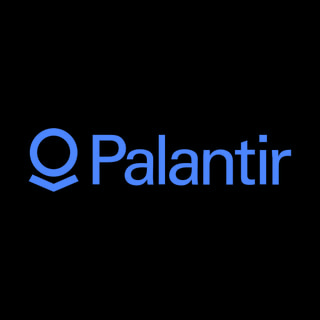 DoomBench-blue rendering of the Palantir Technologies logo against a black background.