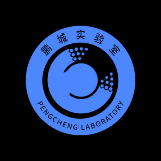 DoomBench-blue rendering of the Peng Cheng Laboratory logo against a black background.