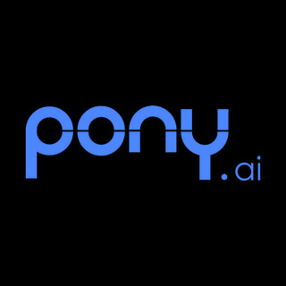 DoomBench-blue rendering of the Pony.ai logo against a black background.
