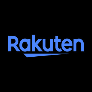 DoomBench-blue rendering of the Rakuten logo against a black background.