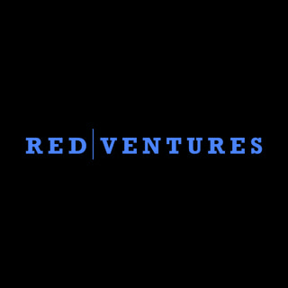 DoomBench-blue rendering of the Red Ventures logo against a black background.