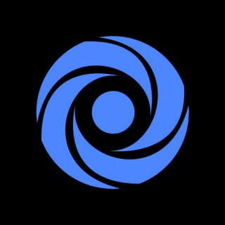 DoomBench-blue rendering of the Replit logo against a black background.