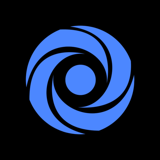 DoomBench-blue rendering of the Replit logo against a black background.