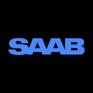 DoomBench-blue rendering of the Saab logo against a black background.