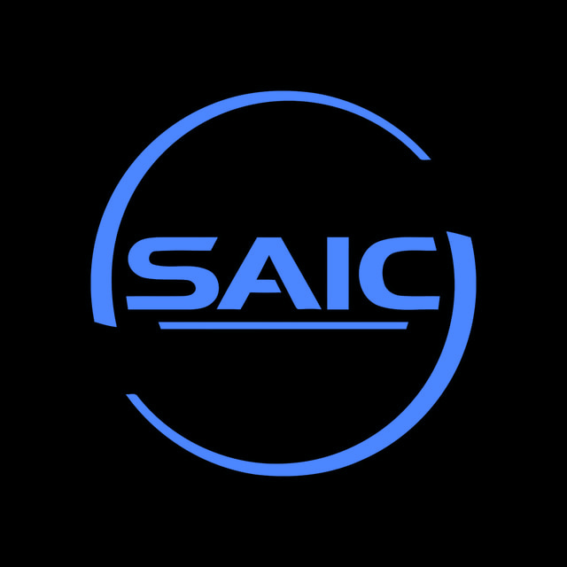 DoomBench-blue rendering of the SAIC Motor logo against a black background.