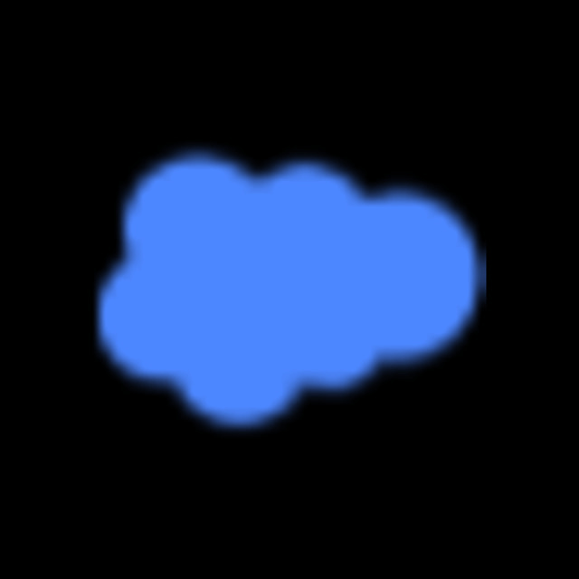 DoomBench-blue rendering of the Salesforce logo against a black background.
