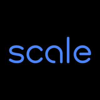 DoomBench-blue rendering of the Scale AI logo against a black background.