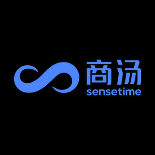 DoomBench-blue rendering of the SenseTime logo against a black background.