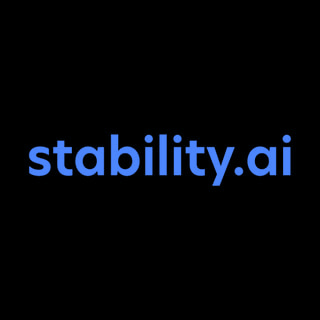DoomBench-blue rendering of the Stability AI logo against a black background.