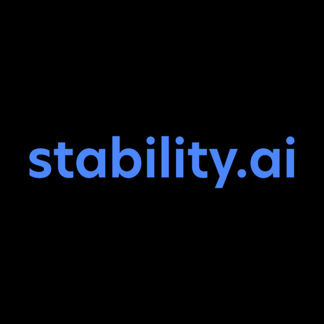 DoomBench-blue rendering of the Stability AI logo against a black background.
