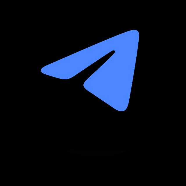 DoomBench-blue rendering of the Telegram logo against a black background.