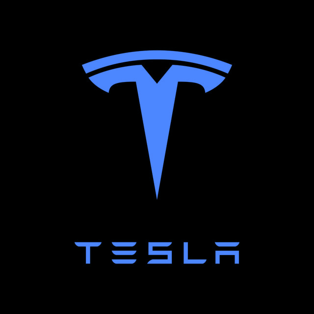 DoomBench-blue rendering of the Tesla logo against a black background.
