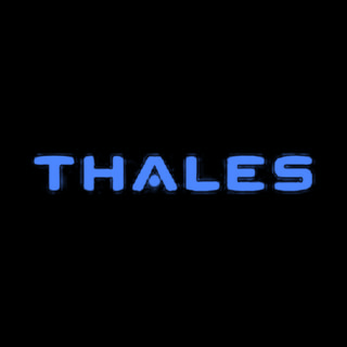 DoomBench-blue rendering of the Thales logo against a black background.