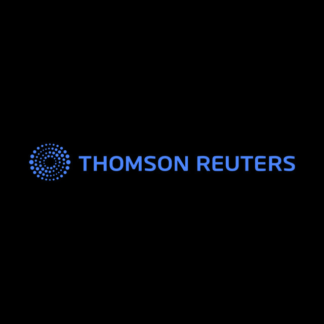 DoomBench-blue rendering of the Thomson Reuters logo against a black background.