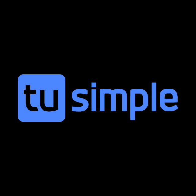 DoomBench-blue rendering of the TuSimple logo against a black background.