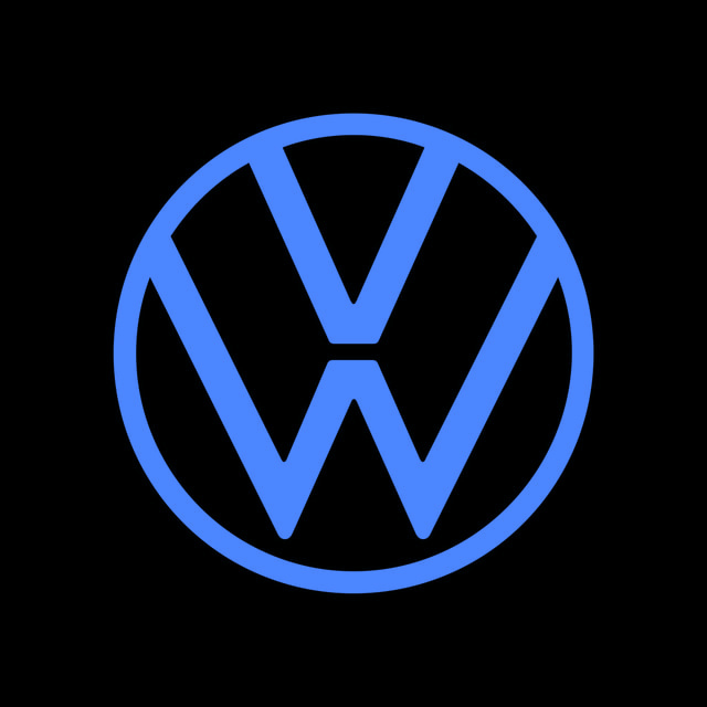 DoomBench-blue rendering of the Volkswagen logo against a black background.