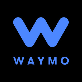 DoomBench-blue rendering of the Waymo logo against a black background.